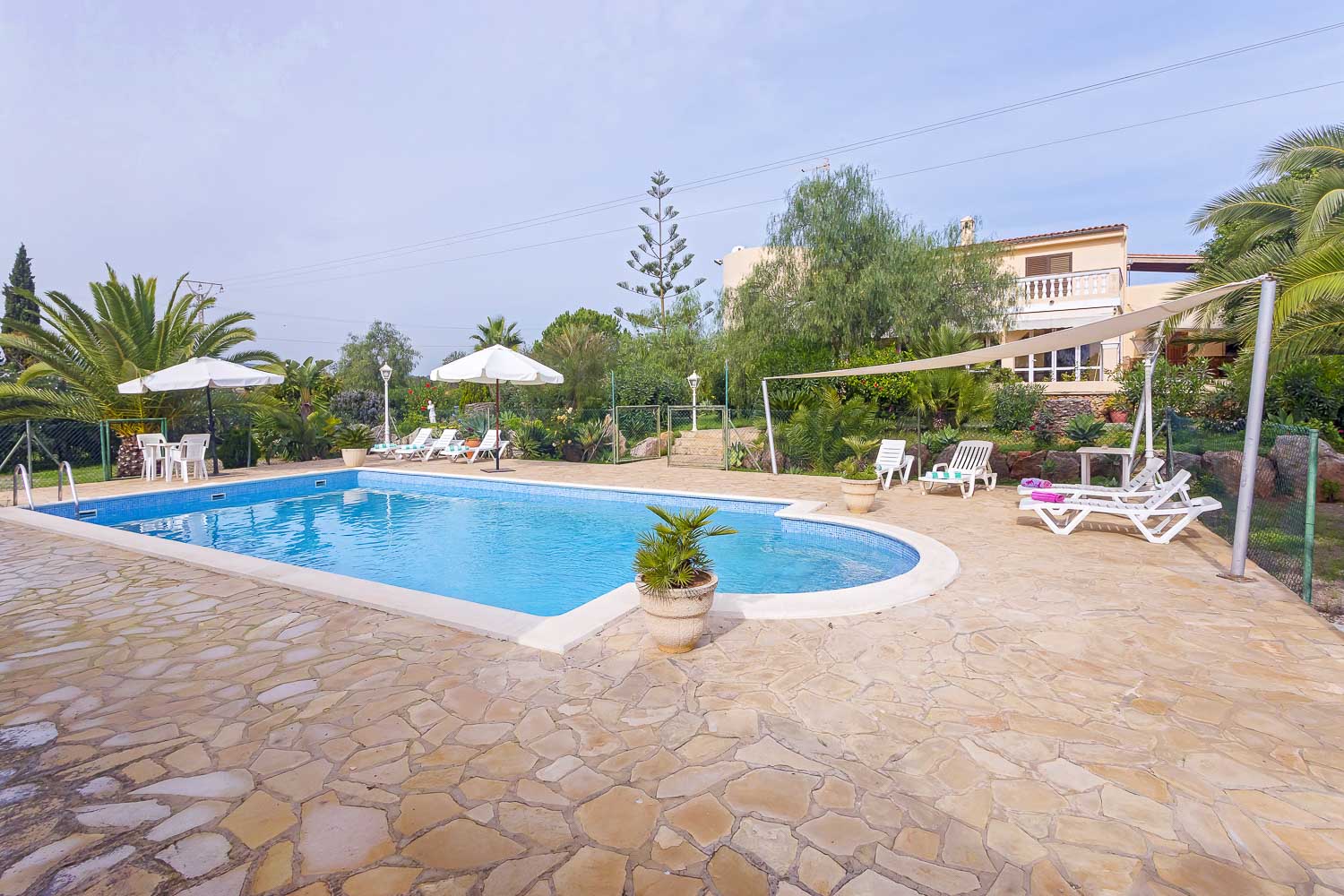 Pool zone in a rental house in Ibiza